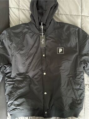 Men's Black Hooded Bomber Jacket -